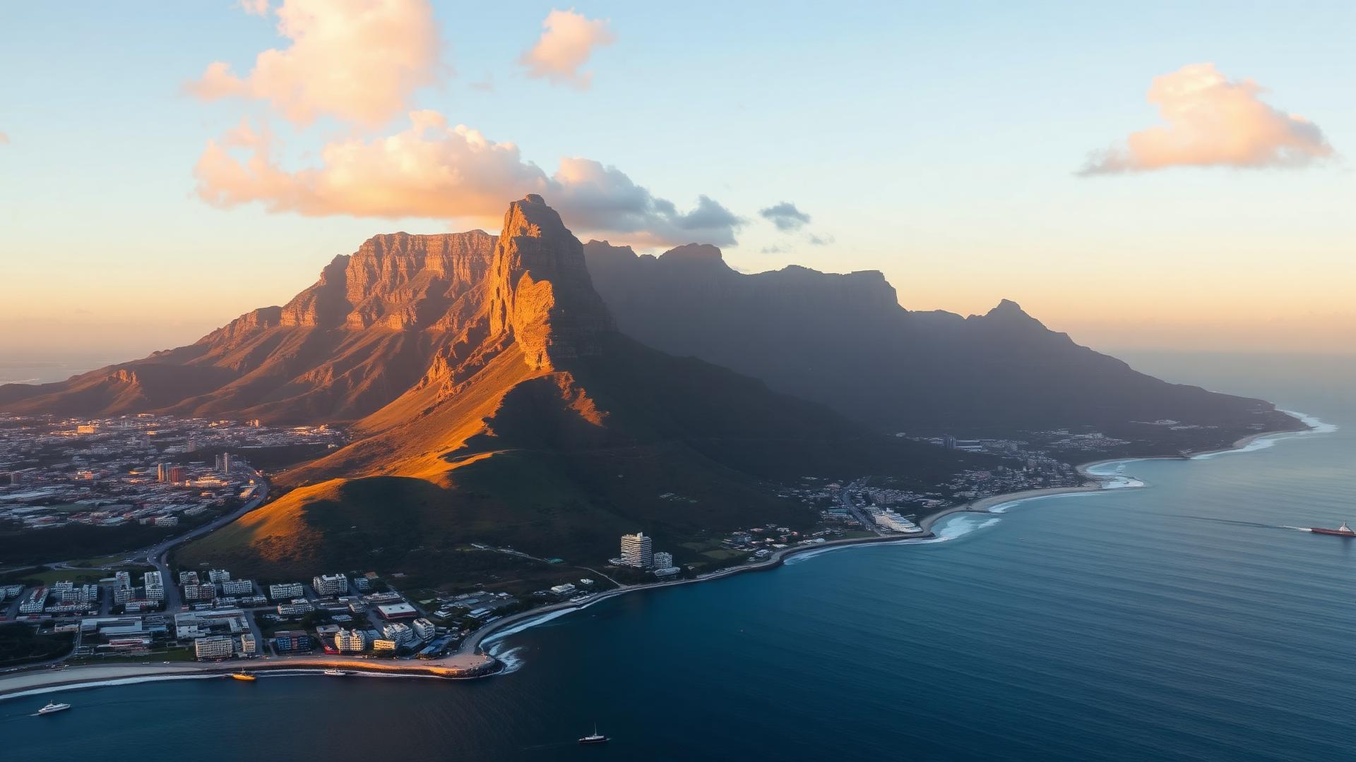 South African landscape at sunset